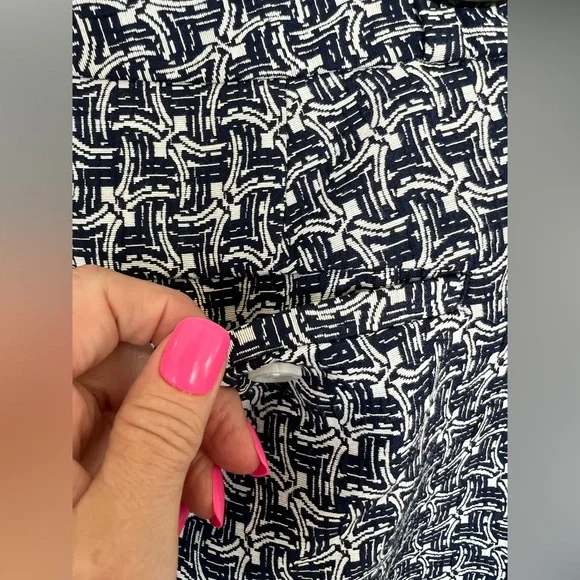 π πNWOT BANANA REPUBLIC βAveryβ Art Deco Bi-Stretch Ankle Pant Navy Combo | 8 - Picture 8 of 14